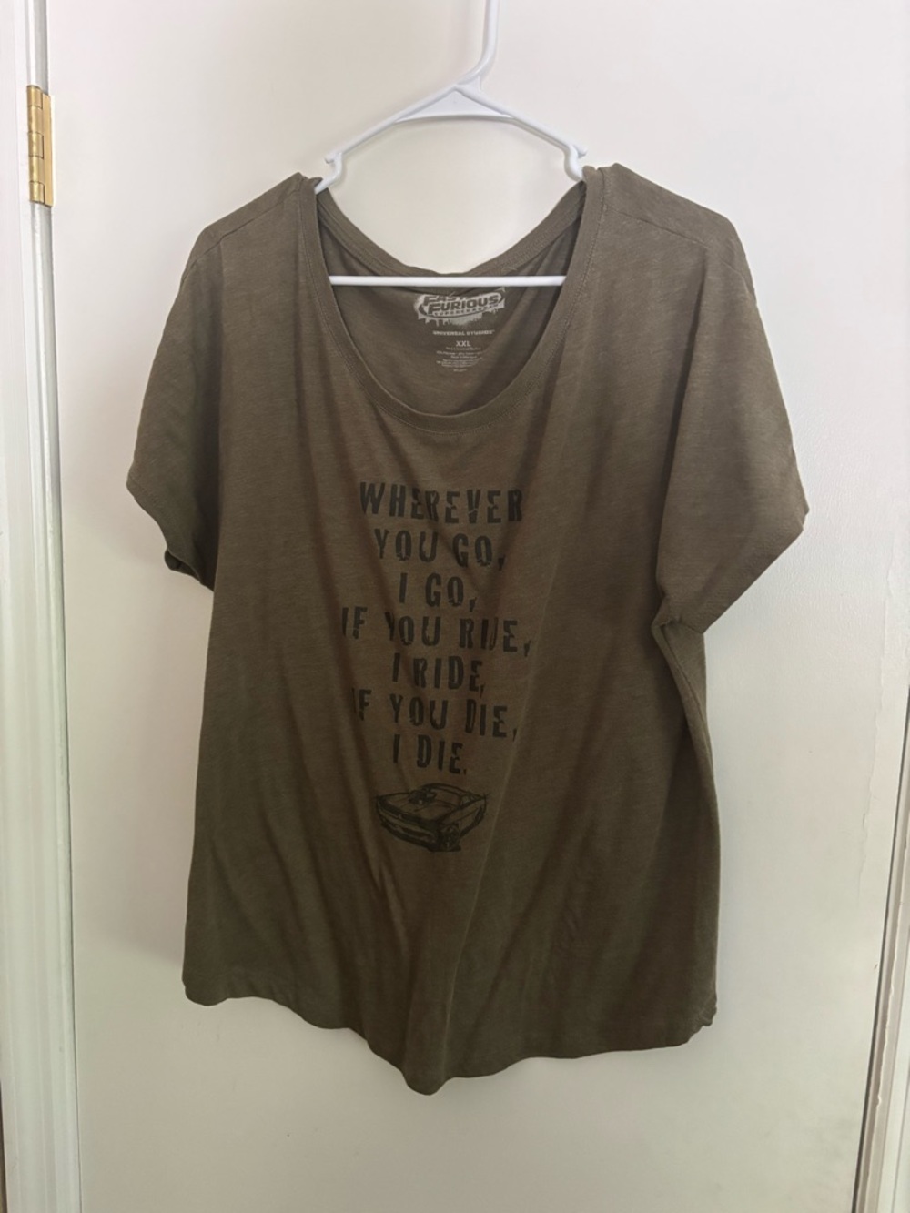 Universal Fast and Furious Olive Graphic Crewneck Short-Sleeve Tee